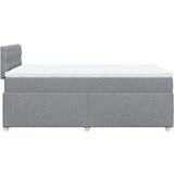 vidaXL Boxspring postelja z vzmetnico svetlo siva 120x190 cm blago | Shoptok.si
