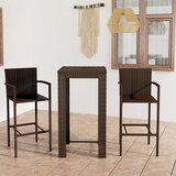 The Living Store Zunanja barska garnitura 3-delna z naslonjali poli ratan rjava - Vrtna Barska Garnitura, (21465439) | Shoptok.si