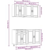  Set kuhinjskih ormarića od 4 dijela "Porto" dimljeni hrast, inženjersko drvo | shoptok.hr