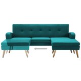  Kutna garnitura s presvlakom od tkanine 186 x 136 x 79 cm zelena | shoptok.hr