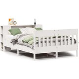 vidaXL Krevet s regalom z knjige bez madraca bijeli 140x190cm borovina | shoptok.hr