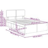  Konstrukcija postelje Bela 120 x 200 cm Masivno borovo les, (5000102848) | Shoptok.si