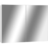 Kupaonski ormarić s ogledalom bijeli 80 x 15 x 60 cm MDF | shoptok.hr