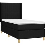  Box spring s madracem LED crni 90x190 cm od tkanine | shoptok.hr