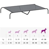  Povišeni krevet za pse sivi 150x90x20 cm tekstil i čelik | shoptok.hr