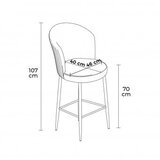 Hanah home set 4 barske stolice fora grey white