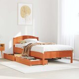 Maison Chic Posteljni okvir - Enojna postelja - Postelja za odrasle brez vzmetnice voščeno rjav 100x200 cm borovina-J8075, (21769222) | Shoptok.si