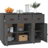  Komoda siva 100 x 40 x 75 cm od masivne borovine | shoptok.hr