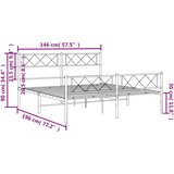  Metalni okvir kreveta uzglavlje i podnožje crni 140x190 cm | shoptok.hr
