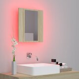  LED kupaonski ormarić s ogledalom boja hrasta 40x12x45 akrilni | shoptok.hr