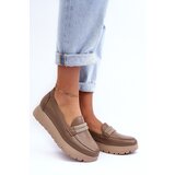 Boto Leather Platform Shoes with Ornamentation Beige Lehira | ePonuda.com