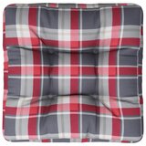  Jastuk za palete crveni karirani 50 x 50 x 12 cm od tkanine | shoptok.hr