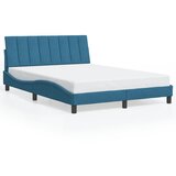 Maison Chic Posteljni okvir - Dvoposteljna postelja - Zakonska postelja z vzglavjem moder 120x200 cm žamet-J16247, (21767763) | Shoptok.si