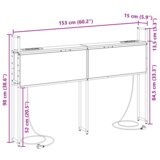  Skladiščni naslon Dimljeni hrast 150 cm Konstruiran les | Shoptok.si