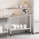  Kuhinjski radni stol s policom 110x55x120 cm nehrđajući čelik | shoptok.hr