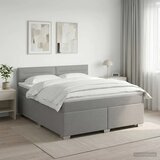  Krevet s box springom madracem i LED-om Svjetlosiva Tkanina - Svjetlosiva 160 x 200 cm Dizajn linija | shoptok.hr