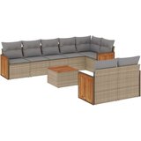 vidaXL 9-dijelni set vrtnih sofa s jastucima bež od poliratana | shoptok.hr