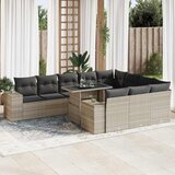  11-dijelni set vrtnih sofa poliratan s jastucima svijetlosivi | shoptok.hr