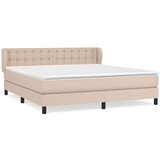 Box spring postelja z vzmetnico kapučino 160x200cm umetno usnje, (20895268) | Shoptok.si