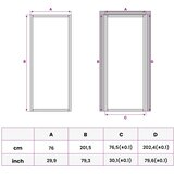  Unutarnja vrata 76 x 201,5 cm Kaljeno Staklo i Aluminij | shoptok.hr