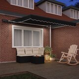  Skrovita tenda S LED lampica Crna 350 x 250 cm tkanina | shoptok.hr