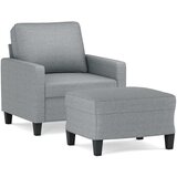  Fotelja s tabureom svjetlosiva 60 cm od tkanine | shoptok.hr