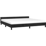 vidaXL Posteljni okvir z vzglavjem črn 200x200 cm žamet | Shoptok.si