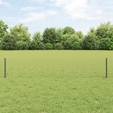 vidaXL Stupovi za ograde 11 kom U-kanal siva 40 cm čelik, Šesterokutna ograda siva 0.4x100 m čelik | shoptok.hr