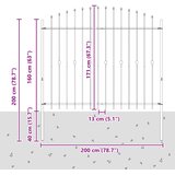  Ograda sa šiljcima Asten Crna 200 x 200 cm | Eponuda.ba