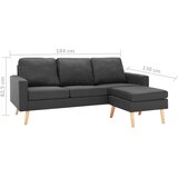  Trosjed od tkanine s tabureom tamnosivi | shoptok.hr
