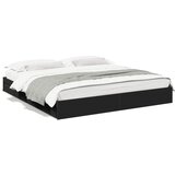 Furnova Posteljni okvir s predali črn 200x200 cm inženirski les, (21935530) | Shoptok.si