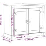 Ormarić za Lavabo - Umivaonik Bijelo 73 x 33 x 60 cm Čvrsto borovo drvo - Bijelo | shoptok.hr