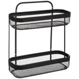 Zidna žičana polica Mayaj 30,7x12x34,5 cm metalna crna