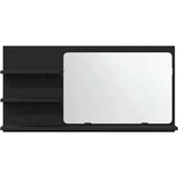 vidaXL Kopalniška omarica z ogledalom črn hrast 90x11x45 cm inženirski les | Shoptok.si