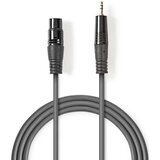 Nedis COTH15320GY10, Balansirani audio kabl, XLR 3-pinski ženski, 3,5 mm muški, Niklovani, 1,00 m, PVC Cene