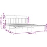vidaXL Metalni okvir za krevet s uzglavljem bijeli 193x203 cm Cijene