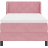 vidaXL Krevet s opružnom podlogom i madracem Ružičasti 90x190 cm Baršun | shoptok.hr