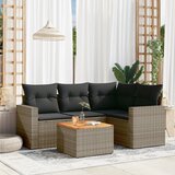 Maison Chic Seti vrtnega pohištva - Vrtna garnitura - Vrtni pohištvo set 5-delna z blazinami siv poli ratan, (21820657) | Shoptok.si
