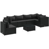  The Living Store Vrtna sedežna garnitura 7-delna z blazinami črna poli ratan - Vrtna Sedežna Garnitura, (21459917) | Shoptok.si