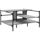 Stolić za kavu siva boja hrasta 100x100x48,5 cm | shoptok.hr