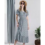 Resti Women's floral midi dress in blue- Clothing | Shoptok.si