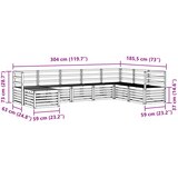  Set vanjskih sofa 8 pcs Bijela 304 x 185,5 x 73 cm | Eponuda.ba