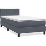Box Spring krevet s madracem i LED tamno sivi 80x210 cm baršun | Eponuda.ba