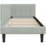  Kutni okvir kreveta s uzglavljem Svjetlosiva 80 x 200 cm Baršun | shoptok.hr