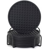 INF Set 6 silikonskih podstavkov za kavo z držalom Black, (21539177) | Shoptok.si