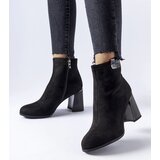 Gemre Black elegant block heel ankle boots Serbadone Cene
