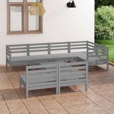  Vrtna sedežna garnitura 8-delna trdna borovina siva, (20676736) | Shoptok.si