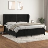 vidaXL Box spring postelja z vzmetnico črna 200x200 cm žamet Cene
