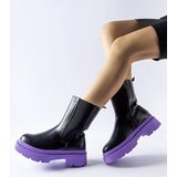 Gemre Black ankle boots on purple sole Garden | ePonuda.com