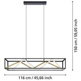 Eglo 390417 - led prigušiva luster na sajli penela LED/46W/230V 2700-6500K + daljinski upravljač | Eponuda.com